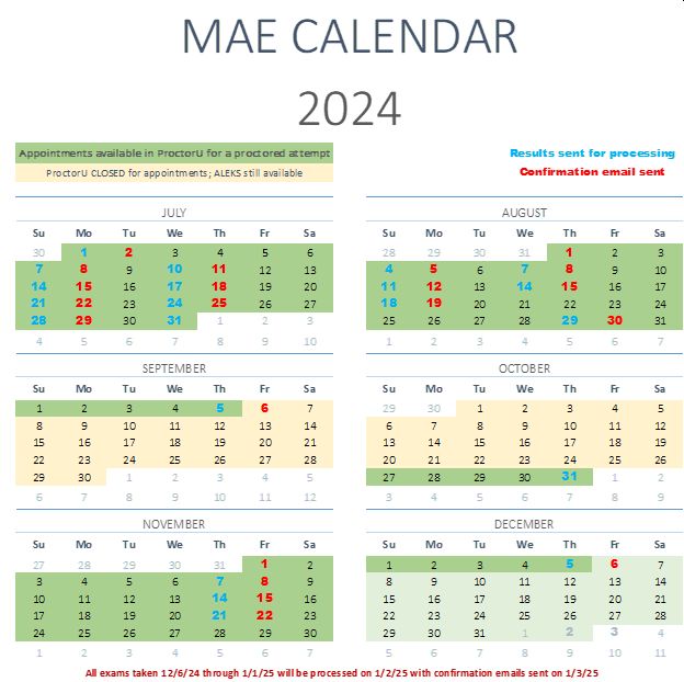 MAE Calendar