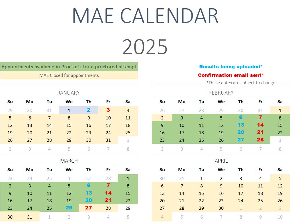 MAE Calendar