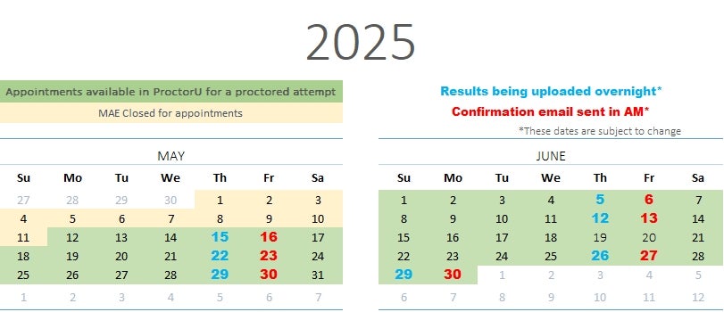 MAE Calendar