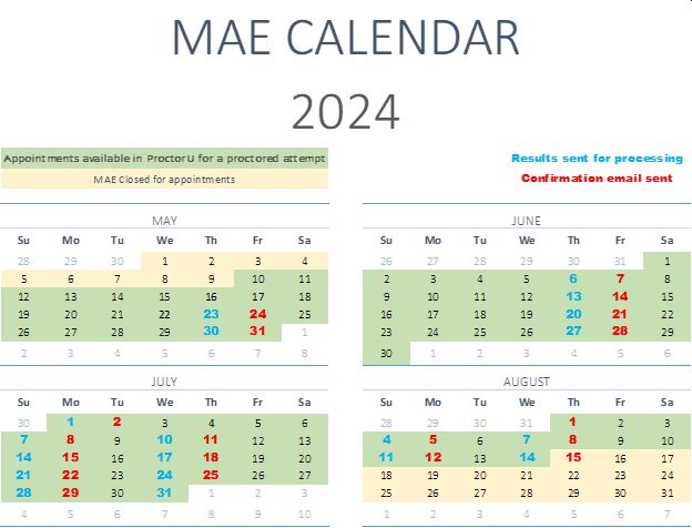 MAE Calendar