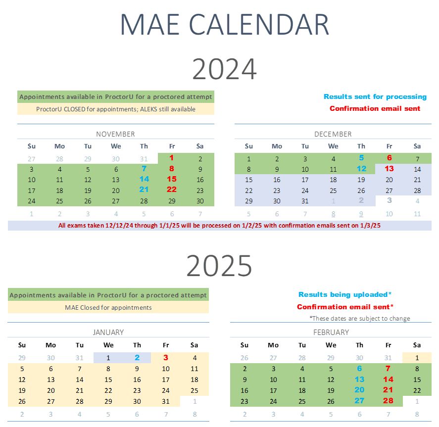 MAE Calendar