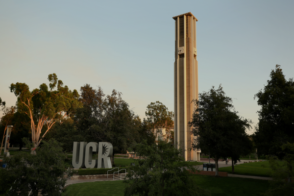 Picture of UCR Belltower and logo