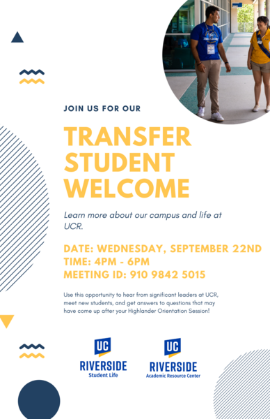 Transfer Student Welcome Flyer