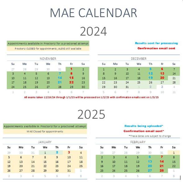 MAE Calendar